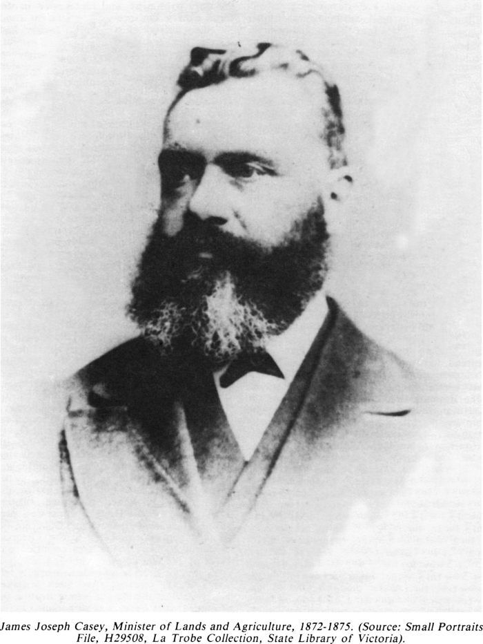 James Joseph Casey, Minister of Lands and Agriculture, 1872-1875. (Source: Small Portraits File, H29508, La Trobe Collection, State Library of Victoria). [photograph]