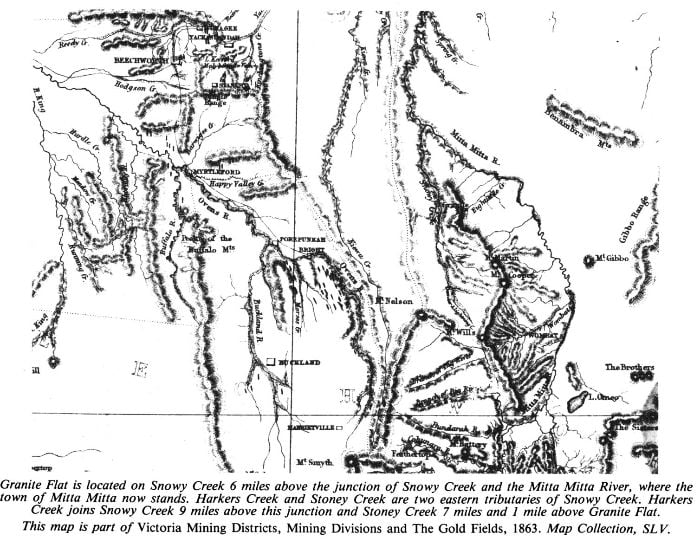 ‘Granite Flat’. This map is part of Victoria Mining Districts, Mining Divsions and The Gold Fields, 1863.