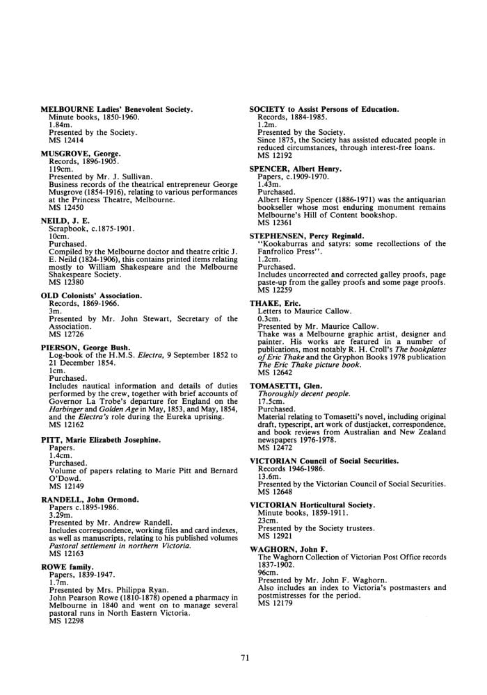 Page 71 - No 46 Spring 1991