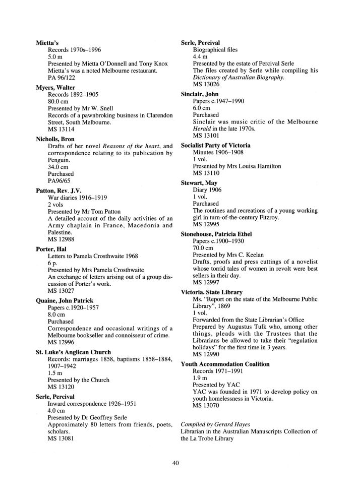 Page 40 - No 58 Spring 1996
