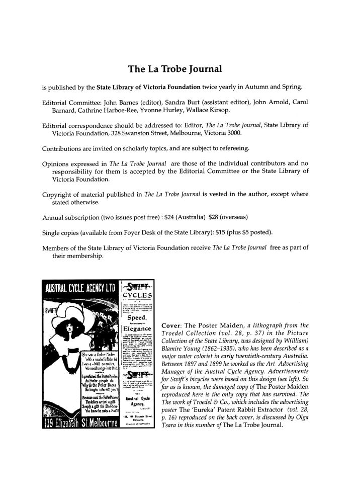 inside front cover - No 62 Spring 1998
