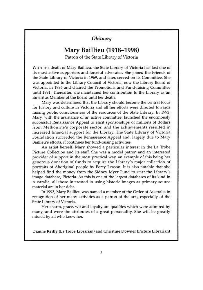 Page 3 - No 63 Autumn 1999