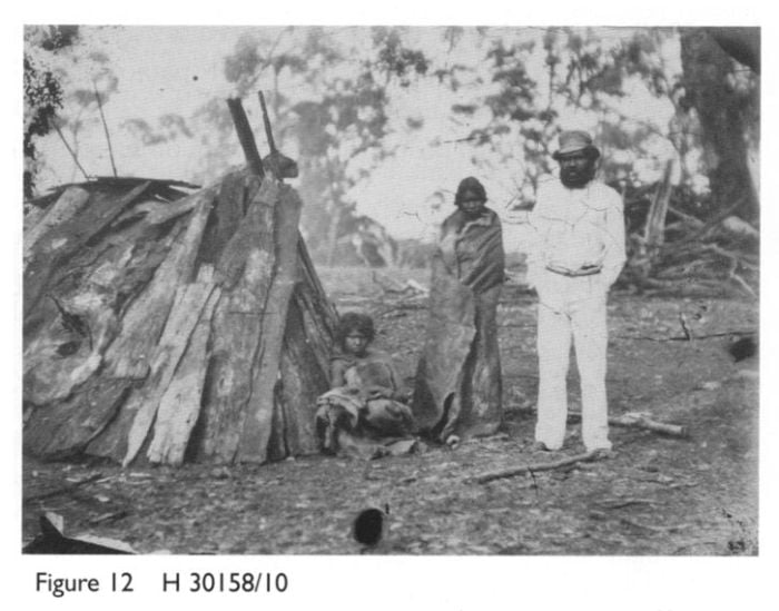 Figure 12 H 30158/10 Bark hut scene