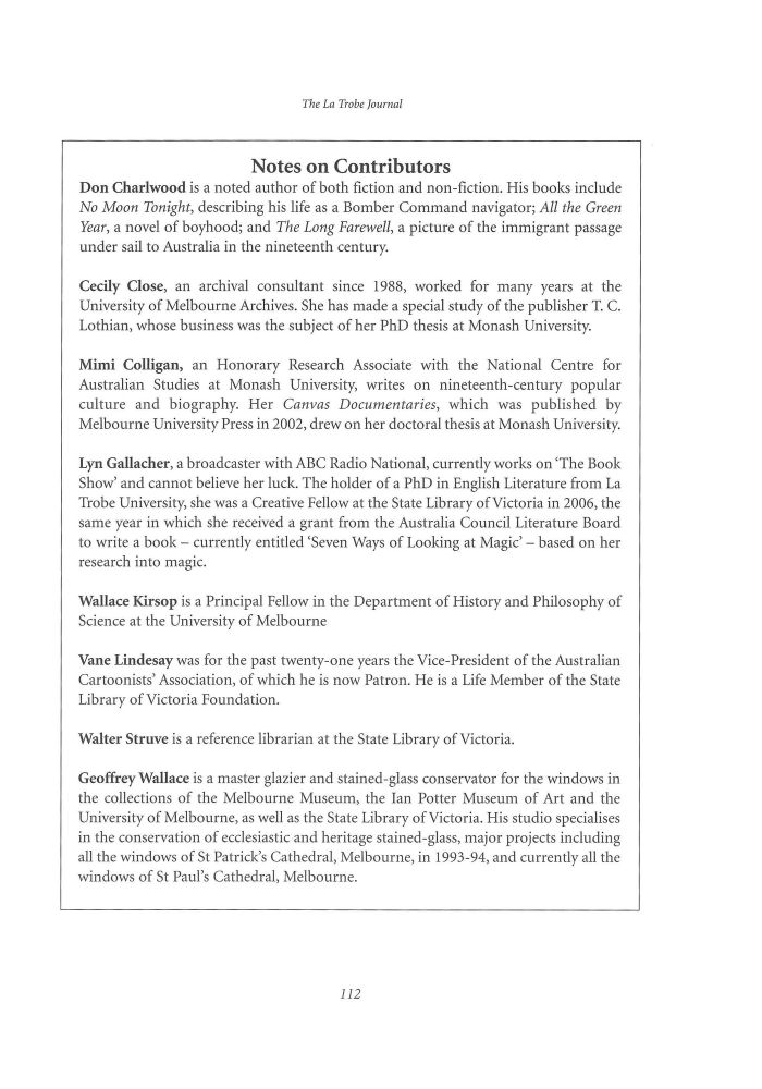 Page 112 - No 78 Spring 2006