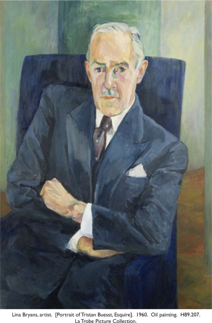 Lina Bryans, artist. Portrait of Tristan Buesst, Esquire. 1960. Oil painting. H89.207. La Trobe Picture Collection. [oil painting]