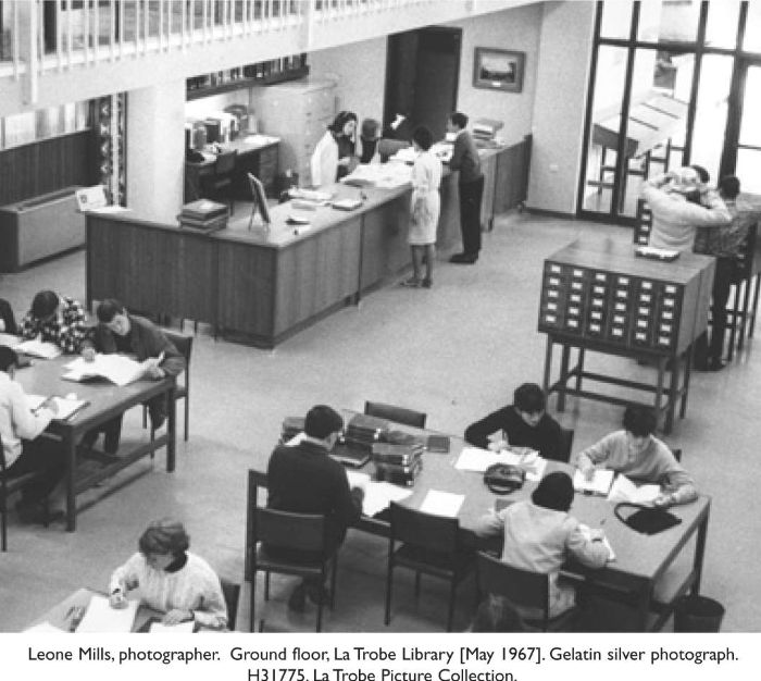 Leone Mills, photographer. Ground floor, La Trobe Library May 1967. Gelatin silver photograph. H31775. La Trobe Picture Collection. [photograph]