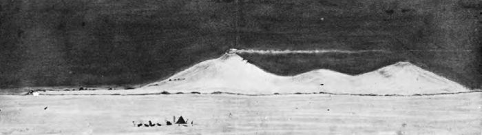 Ross Is. from Great Ross Ice Barrier. Glass lantern slide, ca. 1914-ca. 1917. [Andrew] Keith Jack, compiler. H82.45/30. La Trobe Picture Collection.