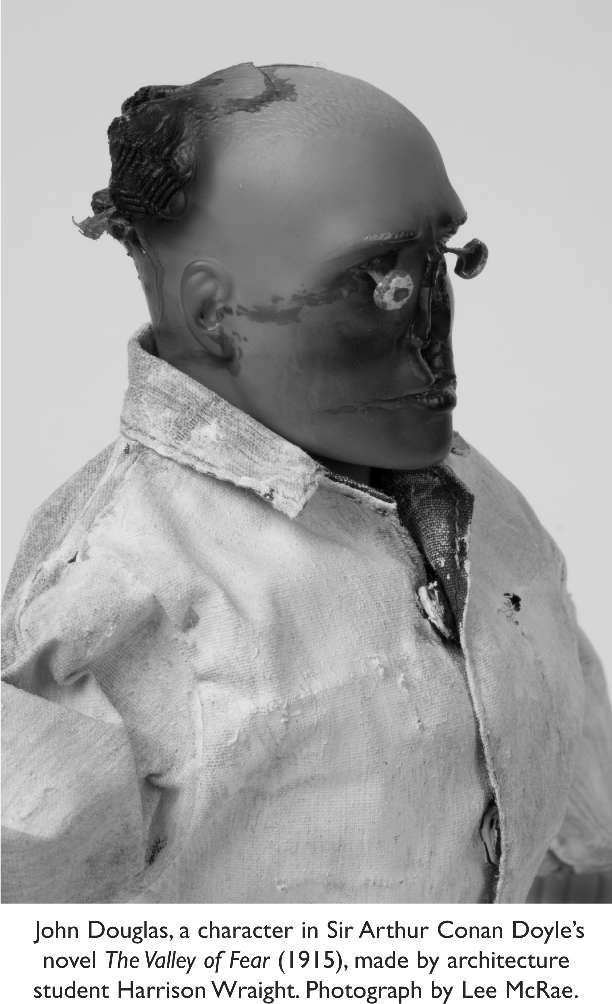 John Douglas, a character in Sir Arthur Conan Doyle’s novel The Valley of Fear (1915), made by architecture student Harrison Wraight. Photograph by Lee McRae. [sculpture]
