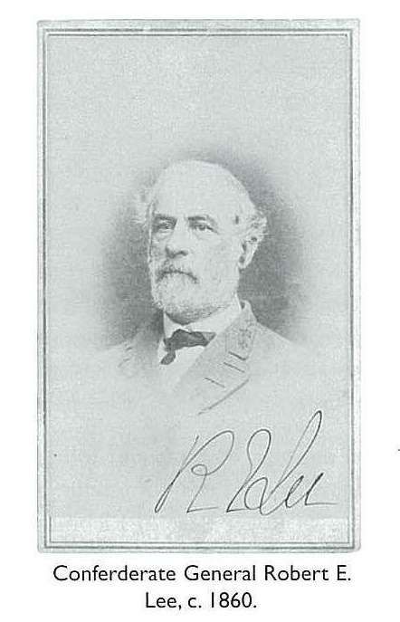 Portrait of Conferderate General Robert E. Lee, c. 1860. [photograp on card]