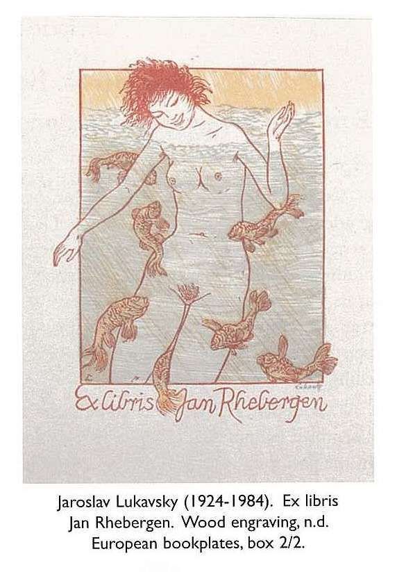 Max Kislinger (1895-1983). Ex libris Irene Pace. Wood engraving, 1953. European bookplates, box 2/2. [book plate]