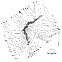 Figure 18 Archaeological plan of a large stone-walled fishtrap, Lake Condah (After: Coutts et al. 1978: Fig. 9). The scale of this structure indicates it was constructed as a major, long-term clan asset. [map]