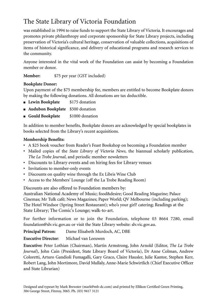inside back cover - No 85 May 2010