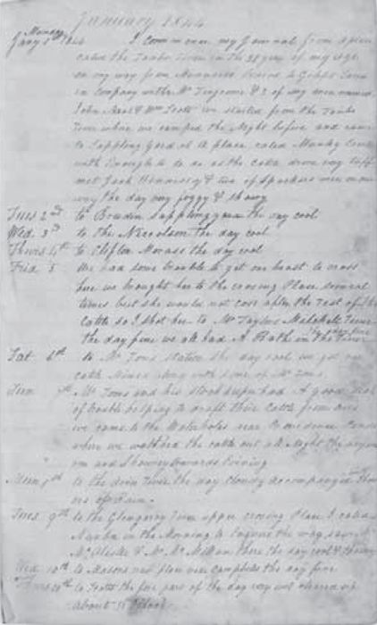 Opening page of Patrick Coady Buckley’s Journal. MS PA 02/121 [diary page]
