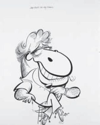 WEG, ‘Land Rights for Gay Goannas’, pen and ink, c.1980s. Archive of original artworks . . . for God Bless Goannas (198-). Picture Collection, H2009.164/1-70. [cartoon]