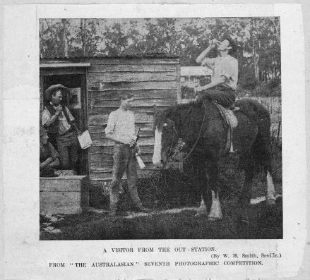 ‘A visitor from the Outstation’ (by W.H. Smith, Seville) from ‘The Australasian’ Seventh Photographic Competition. [Photograph]